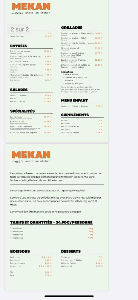 MEY’HANE RESTAURANT MEKAN - Menu Image 1